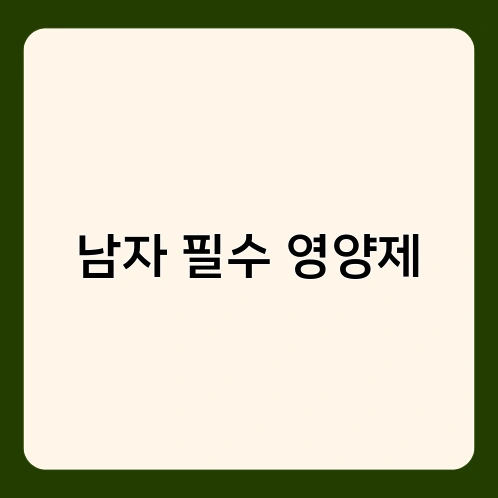남자 필수 영양제 2