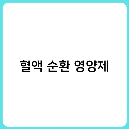 혈액 순환 영양제 2