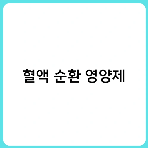 혈액 순환 영양제 4