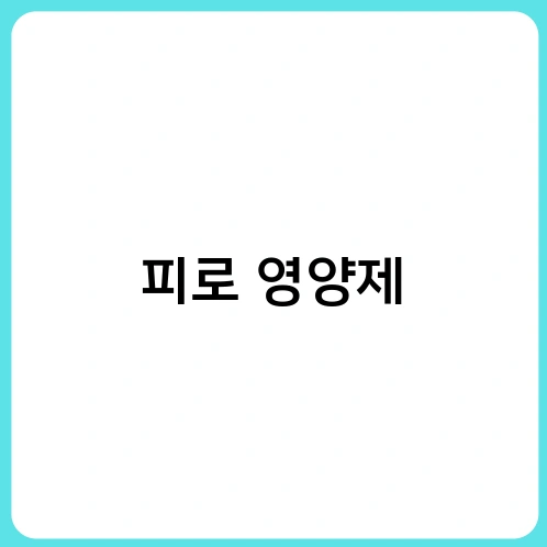 피로 영양제