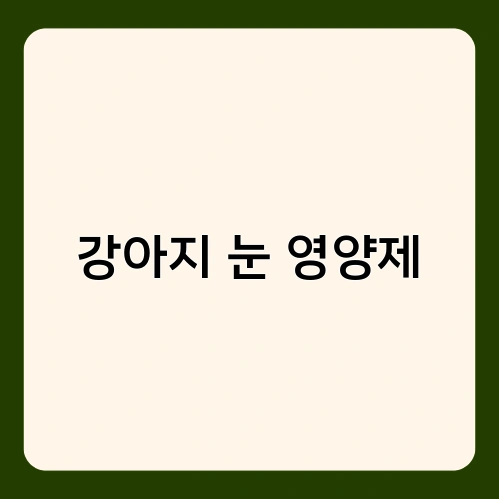 강아지 눈 영양제 1