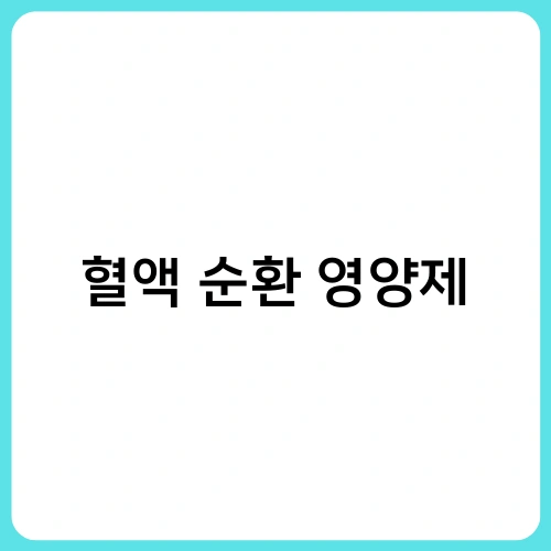 혈액 순환 영양제 1