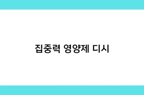 집중력 영양제 디시 썸네일