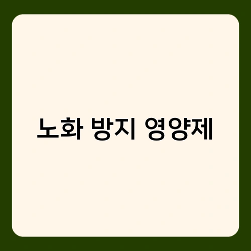 노화 방지 영양제