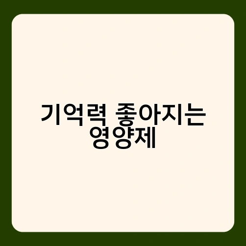 기억력 좋아지는 영양제 1
