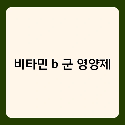 비타민 b 군 영양제 3