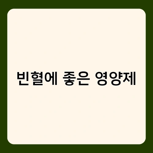 빈혈에 좋은 영양제