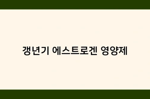 갱년기 에스트로겐 영양제 썸네일
