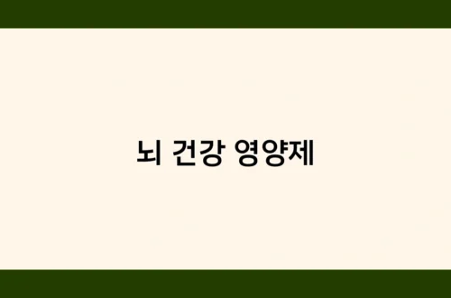 뇌 건강 영양제 썸네일
